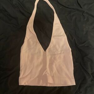 Pink Ribbed Halter Top